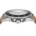 Michael Kors Everest Analog White Dial Brown Leather Strap Watch For Men - MK9092