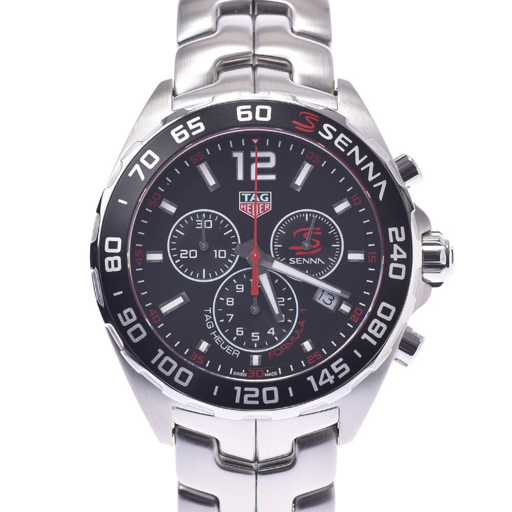  Shop Authentic Tag Heuer Senna Chronograph Special Edition Black Dial Silver Steel Strap Watch for Men - CAZ1015.BA0883 - Luxxuri