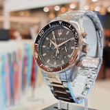  Shop Authentic Maserati SFIDA Chronograph Black Dial Two Tone Steel Strap Watch For Men - R8873640009 - Luxxuri