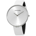  Shop Authentic Calvin Klein Full Moon White Dial White Leather Strap Watch for Women - K8Y231L6 - Luxxuri