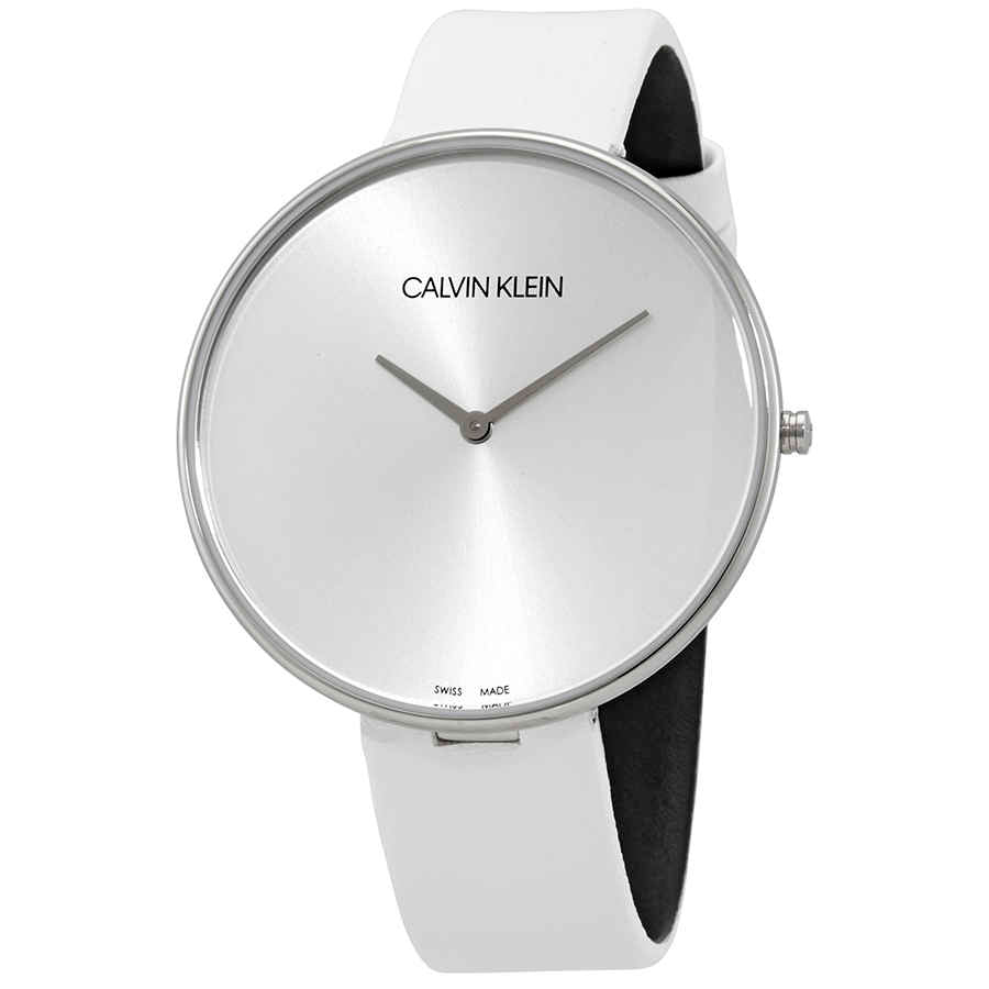  Shop Authentic Calvin Klein Full Moon White Dial White Leather Strap Watch for Women - K8Y231L6 - Luxxuri