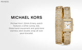  Shop Authentic Michael Kors Emery Analog Crystals White Dial Gold Steel Strap Watch for Women - MK4835 - Luxxuri