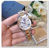 Shop Authentic Michael Kors Bradshaw Chronograph Silver Dial Two Tone Steel Strap Watch For Women - MK5912 - Luxxuri