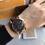  Shop Authentic Michael Kors Bradshaw Black Dial Rose Gold Steel Strap Watch for Women - MK5854 - Luxxuri