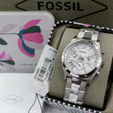  Shop Authentic Fossil Boyfriend Multifunction Silver Dial Silver Steel Strap Watch for Women - ES3883 - Luxxuri
