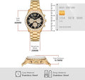  Shop Authentic Michael Kors Berkley Chronograph Black Dial Gold Steel Strap Watch For Women - MK7414 - Luxxuri