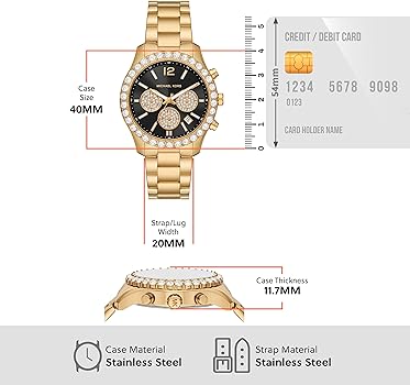  Shop Authentic Michael Kors Berkley Chronograph Black Dial Gold Steel Strap Watch For Women - MK7414 - Luxxuri