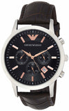  Shop Authentic Emporio Armani Renato Chronograph Grey Dial Brown Leather Strap Watch For Men - AR2513 - Luxxuri