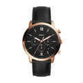  Shop Authentic Fossil Neutra Chronograph Black Dial Black Leather Strap Watch for Men - FS5381 - Luxxuri