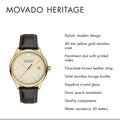  Shop Authentic Movado Heritage Calendoplan Beige Dial Brown Leather Strap Watch for Men - 3650003 - Luxxuri