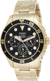  Shop Authentic Fossil FB-03 Chronograph Black Dial Gold Steel Strap Watch for Men - FS5727 - Luxxuri
