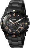  Shop Authentic Fossil Grant Sport Chronograph Black Dial Black Steel Strap Watch for Men - FS5374 - Luxxuri
