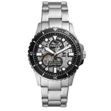  Shop Authentic Fossil FB-01 Automatic Skeleton Black Dial Silver Steel Strap Watch for Men - ME3190 - Luxxuri