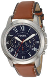  Shop Authentic Fossil Grant Chronograph Blue Dial Brown Leather Strap Watch for Men - FS5210 - Luxxuri
