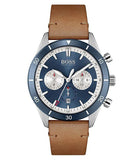  Shop Authentic Hugo Boss Santiago Blue Dial Brown Leather Strap Watch for Men - 1513860 - Luxxuri