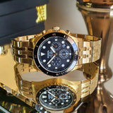  Shop Authentic Fossil FB-01 Chronograph Black Dial Gold Steel Strap Watch for Men - FS5836 - Luxxuri
