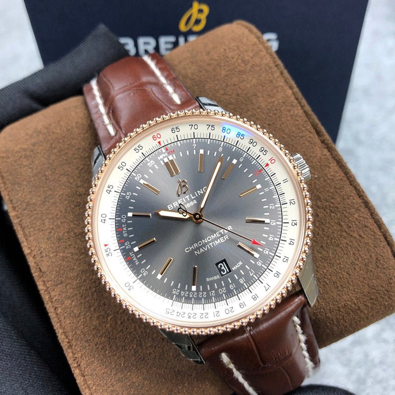  Shop Authentic Breitling Navitimer 1 Automatic 41mm Black Dial Brown Leather Strap Mens Watch - U17326211M1P1 - Luxxuri