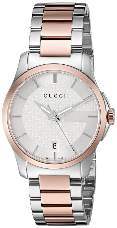  Shop Authentic Gucci G Timeless Silver Dial Two Tone Steel Strap Watch For Women - YA126528 - Luxxuri