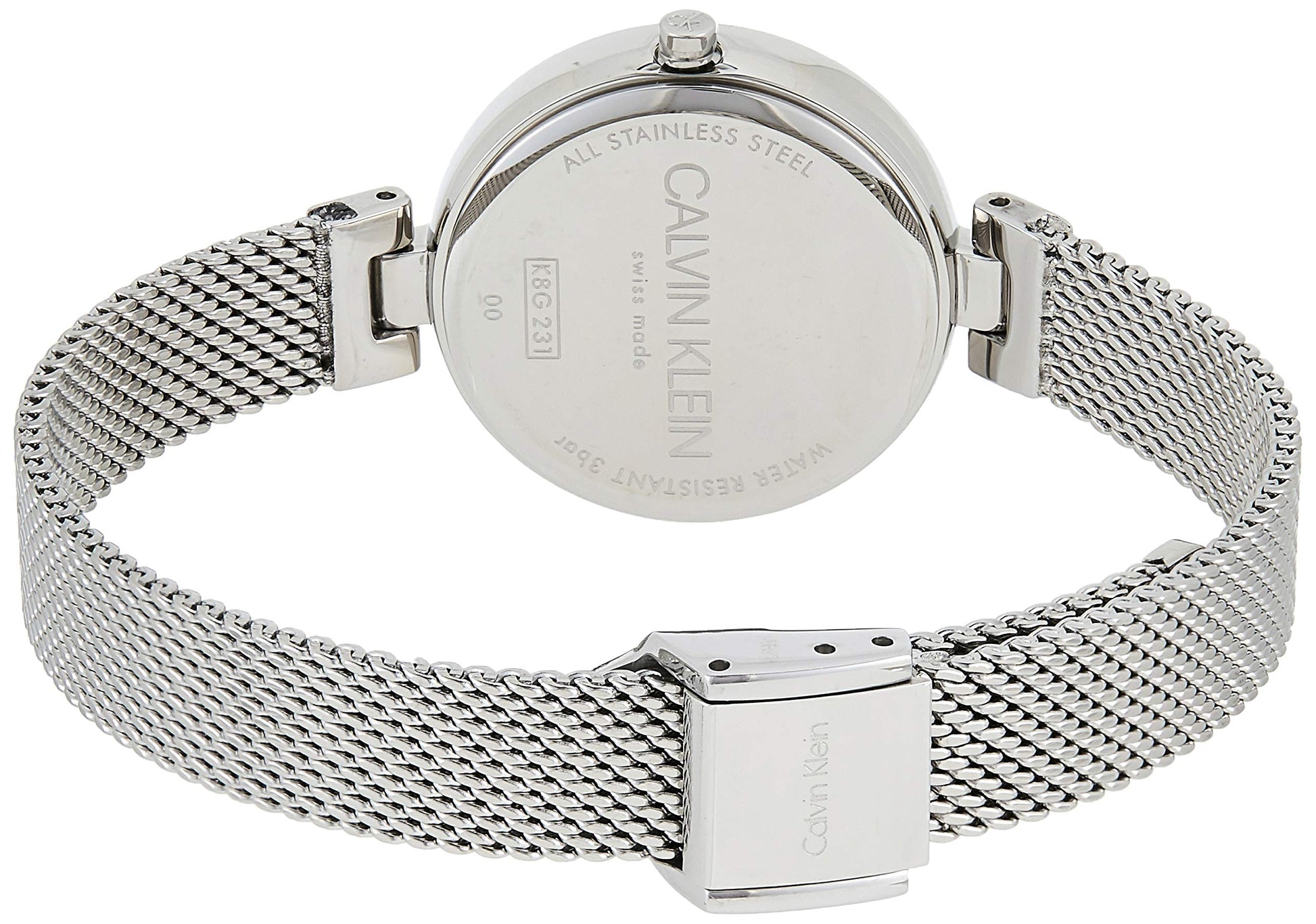  Shop Authentic Calvin Klein Authentic White Dial Silver Mesh Bracelet Watch for Women - K8G23126 - Luxxuri