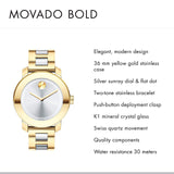  Shop Authentic Movado Bold Silver Dial Two Tone Steel Strap Watch for Women - 3600129 - Luxxuri
