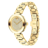  Shop Authentic Movado Bold Crystal Gold Dial Gold Steel Strap Watch For Women - 3600492 - Luxxuri