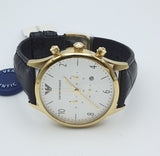  Shop Authentic Emporio Armani Classic Chronograph White Dial Black Leather Strap Watch For Men - AR1892 - Luxxuri