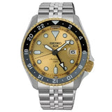  Shop Authentic Seiko 5 Sports GMT Automatic 70th Anniversary Taiwan Limited Edition Gold Dial Silver Steel Strap Watch For Men - SSK044K1 - Luxxuri
