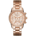  Shop Authentic Michael Kors Ritz Chronograph Rose Gold Dial Rose Gold Steel Strap Watch for Women - MK6357 - Luxxuri