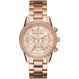  Shop Authentic Michael Kors Ritz Chronograph Rose Gold Dial Rose Gold Steel Strap Watch for Women - MK6357 - Luxxuri