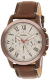  Shop Authentic Fossil Grant Chronograph White Dial Brown Leather Strap Watch for Men - FS5344 - Luxxuri