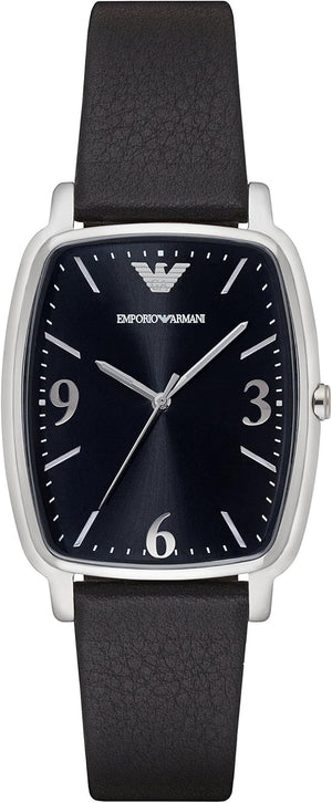  Shop Authentic Emporio Armani Epsilon Quartz Black Dial Black Leather Strap Watch For Men - AR2490 - Luxxuri