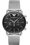  Shop Authentic Emporio Armani Luigi Black Dial Silver Mesh Bracelet Watch For Men - AR8032 - Luxxuri