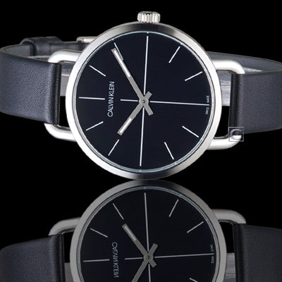  Shop Authentic Calvin Klein Even Black Dial Black Leather Strap Watch for Women  - K7B231CZ - Luxxuri