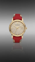  Shop Authentic Burberry The City Gold Dial Orange Leather Strap Watch for Women - BU9017 - Luxxuri