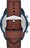  Shop Authentic Fossil Bronson Chronograph Luggage Blue Dial Brown Leather Strap Watch for Men - FS5829 - Luxxuri
