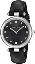  Shop Authentic Gucci Diamantissima Diamonds Black Dial Black Leather Strap Watch For Women - YA141403 - Luxxuri