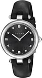  Shop Authentic Gucci Diamantissima Diamonds Black Dial Black Leather Strap Watch For Women - YA141403 - Luxxuri