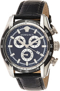  Shop Authentic Versace V Ray Chronograph Quartz Black Dial Black Leather Strap Watch For Men - VE2I00121 - Luxxuri