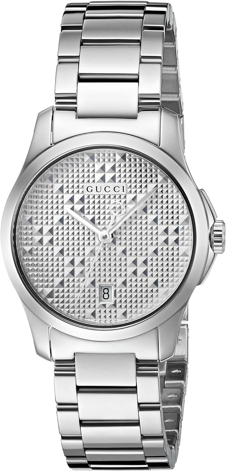  Shop Authentic Gucci G Timeless Quartz Silver Dial Silver Steel Strap Watch For Women - YA126551 - Luxxuri