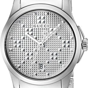  Shop Authentic Gucci G Timeless Quartz Silver Dial Silver Steel Strap Watch For Women - YA126551 - Luxxuri