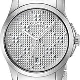  Shop Authentic Gucci G Timeless Quartz Silver Dial Silver Steel Strap Watch For Women - YA126551 - Luxxuri