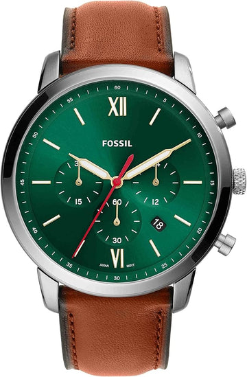  Shop Authentic Fossil Neutra Chronograph Green Dial Brown Leather Strap Watch for Men - FS5735 - Luxxuri