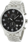  Shop Authentic Hugo Boss Aeroliner Chronograph Black Dial Silver Steel Strap Watch For Men - 1512446 - Luxxuri