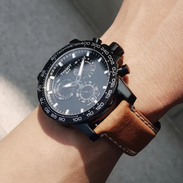  Shop Authentic Tissot Supersport Chrono Black Dial Brown Leather Strap Watch for Men - T125.617.36.051.01 - Luxxuri