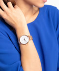  Shop Authentic Calvin Klein Even White Dial Rose Gold Mesh Bracelet Watch for Women - K7B23626 - Luxxuri