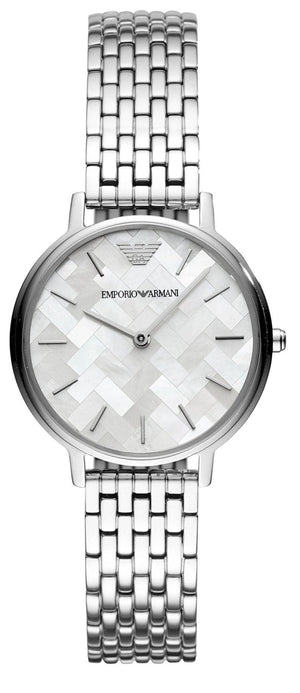  Shop Authentic Emporio Armani Mother of Pearl Dial Silver Steel Strap Watch For Women - AR11112 - Luxxuri