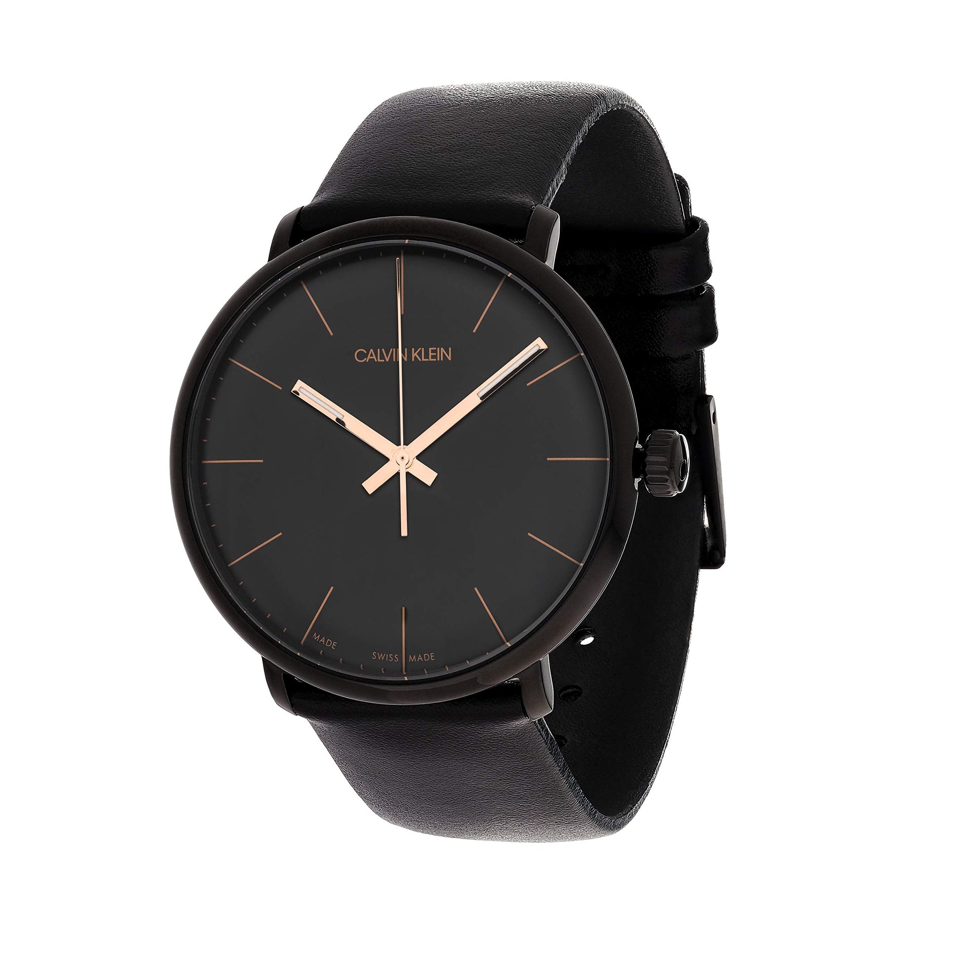  Shop Authentic Calvin Klein High Noon Quartz Black Dial Black Leather Strap Watch for Men - K8M214CB - Luxxuri