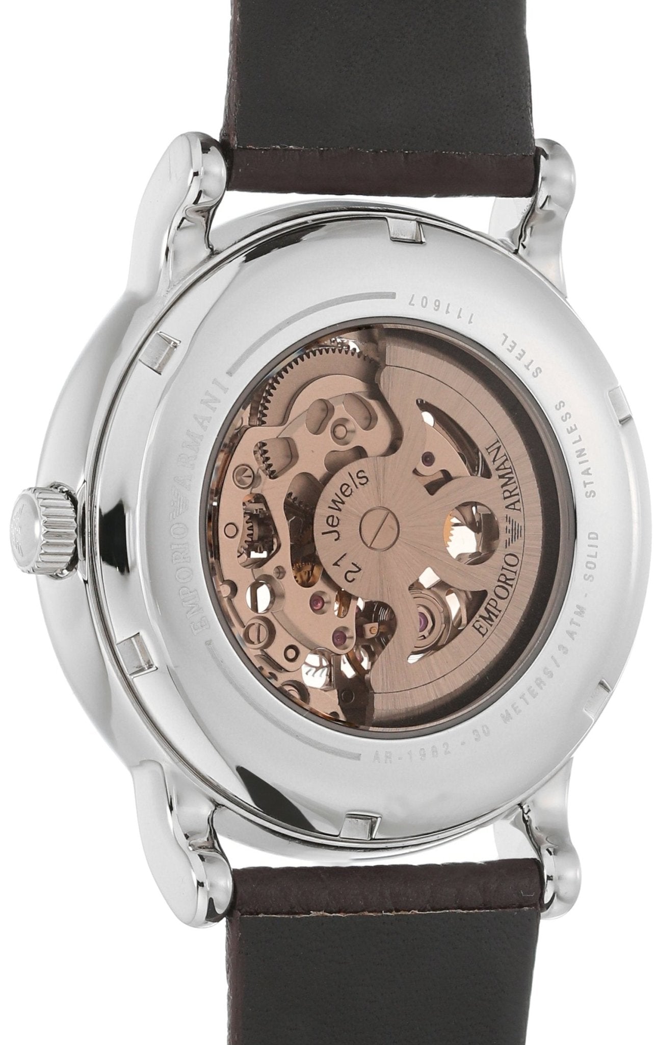  Shop Authentic Emporio Armani Luigi Meccanico Brown Dial Brown Leather Strap Watch For Men - AR1982 - Luxxuri