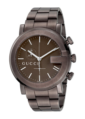  Shop Authentic Gucci G Chrono Brown Dial Brown Steel Strap Watch For Men - YA101341 - Luxxuri
