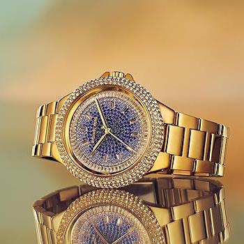  Shop Authentic Michael Kors Camille Analog Blue Dial Gold Steel Strap Watch For Women - MK7341 - Luxxuri